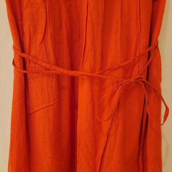 Anthropologie Dress Size 0 Orange Embroidered Flowers Boho Meadow Rue Sangeet - Picture 8 of 11